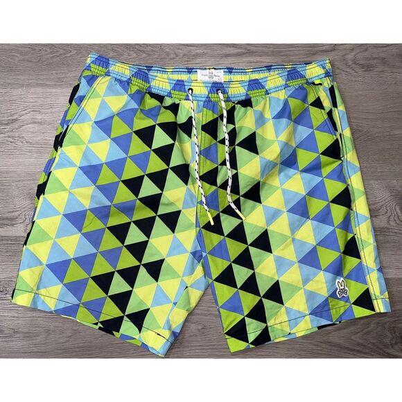 Psycho Bunny Men's Board Shorts Online Sz XXL Colorful Swim Trunks - Picture 1 of 8